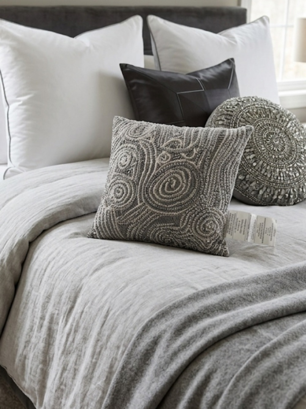 Donna Karan pillow Neutral Gray and White Bedding Set
